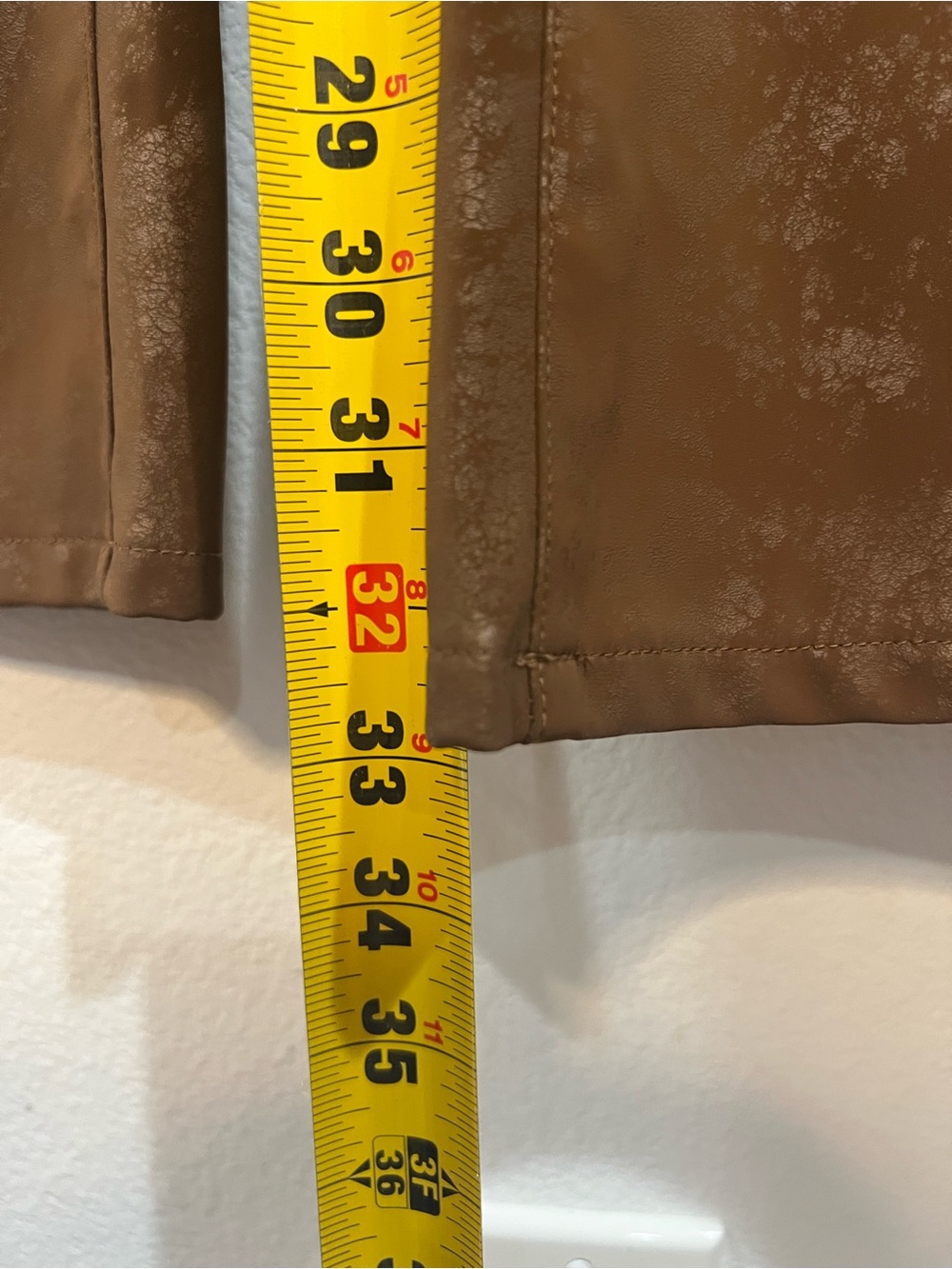 AFRM Brown Faux Leather Lace-Up Flare Pants Size 28 High Rise Retro 70s Vegan - Picture 7 of 8